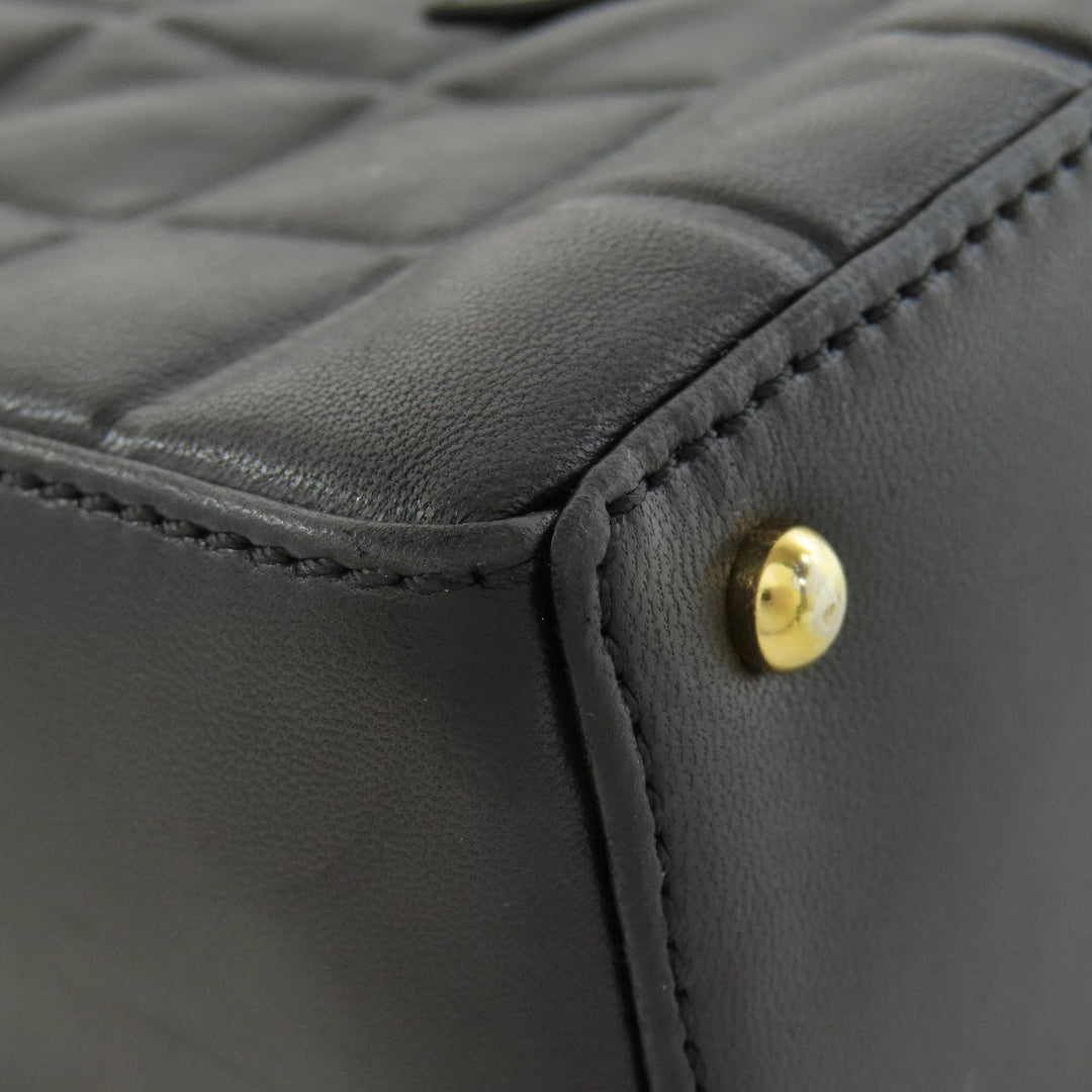 CHANEL Shoulder Bag lambskin black Chocolate Bar Gold Metal Women Used Authentic