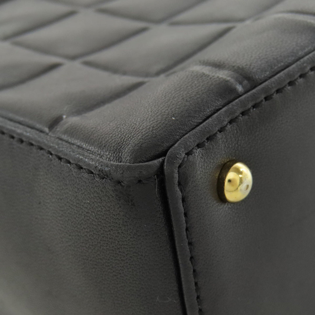 CHANEL Shoulder Bag lambskin black Chocolate Bar Gold Metal Women Used Authentic