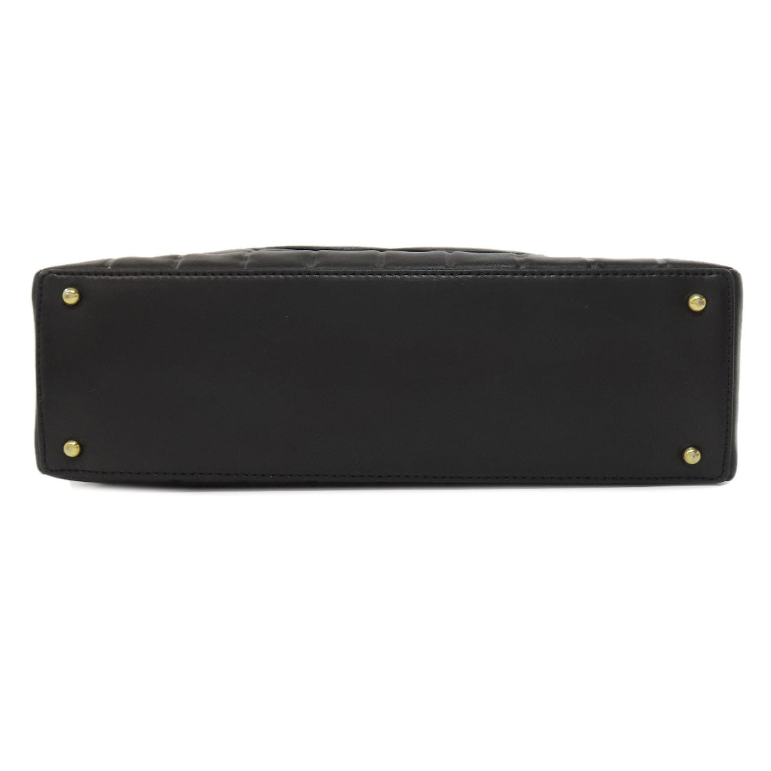 CHANEL Shoulder Bag lambskin black Chocolate Bar Gold Metal Women Used Authentic