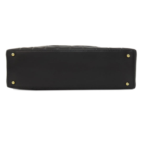 CHANEL Shoulder Bag lambskin black Chocolate Bar Gold Metal Women Used Authentic