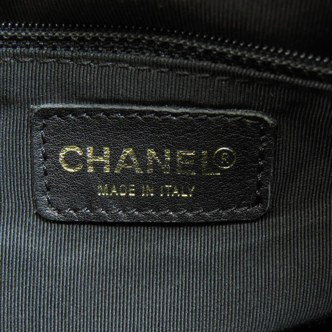 CHANEL Shoulder Bag lambskin black Chocolate Bar Gold Metal Women Used Authentic