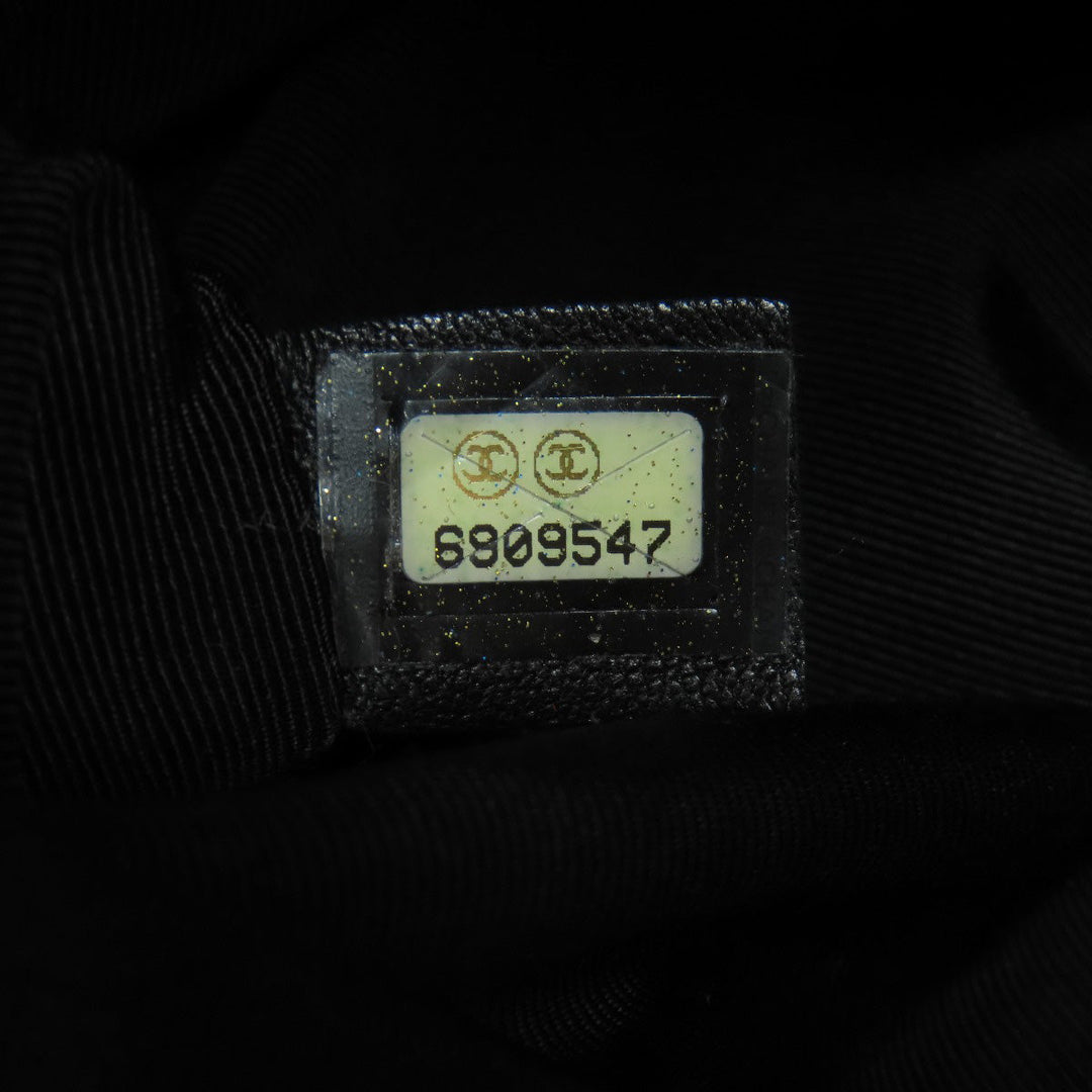 CHANEL Shoulder Bag lambskin black Chocolate Bar Gold Metal Women Used Authentic