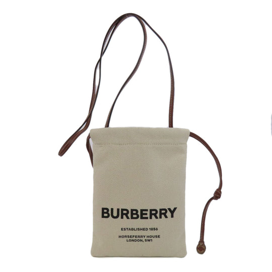 BURBERRY Shoulder Bag canvas beige Pochette Women Used Authentic