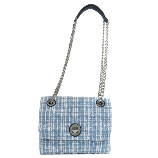 Kate Spade Shoulder Bag canvas blue Check Pattern