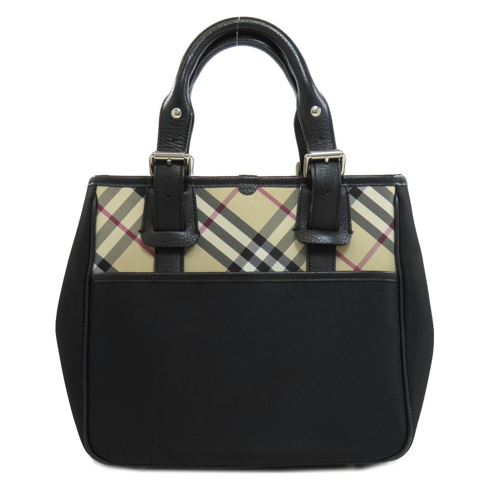 BURBERRY Tote Bag Nylon black Nova Check Women Used Authentic