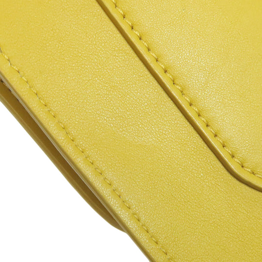 MAX MARA Shoulder Bag leather yellow logo Women Used Authentic