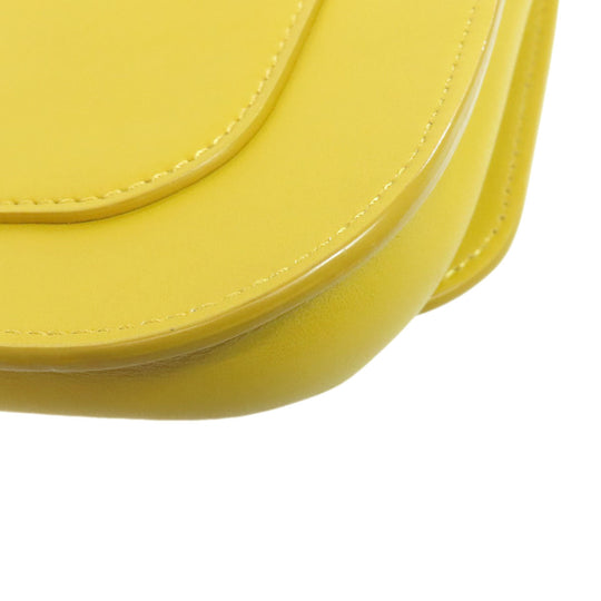 MAX MARA Shoulder Bag leather yellow logo Women Used Authentic