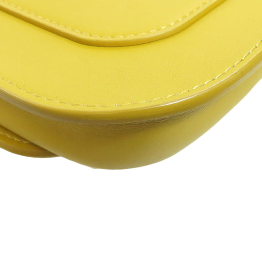 MAX MARA Shoulder Bag leather yellow logo Women Used Authentic