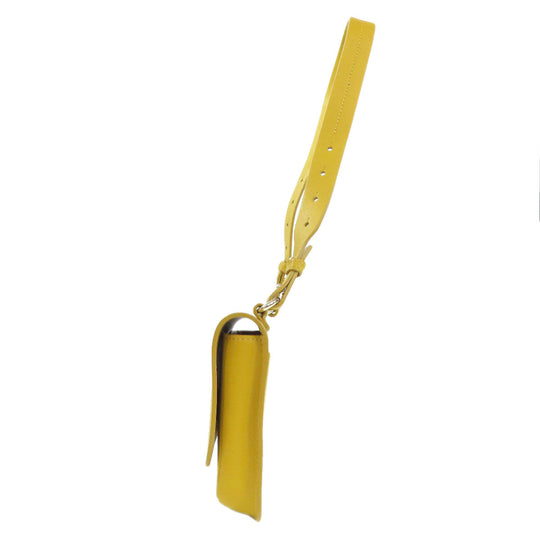 MAX MARA Shoulder Bag leather yellow logo Women Used Authentic