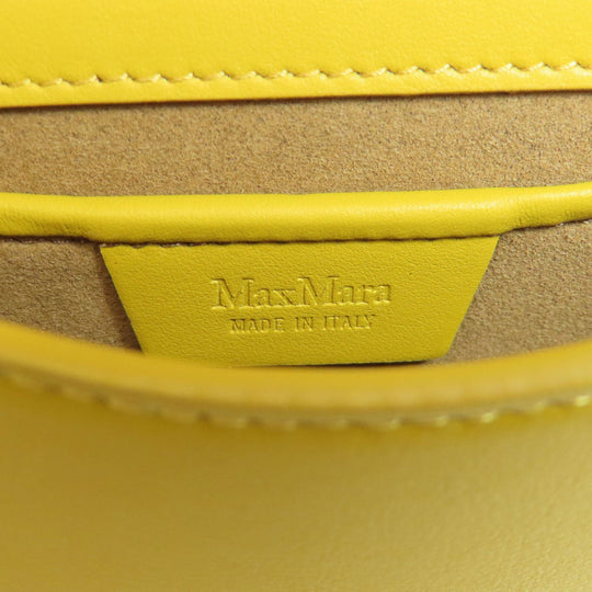 MAX MARA Shoulder Bag leather yellow logo Women Used Authentic