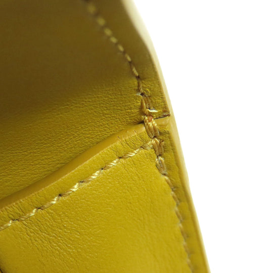 MAX MARA Shoulder Bag leather yellow logo Women Used Authentic