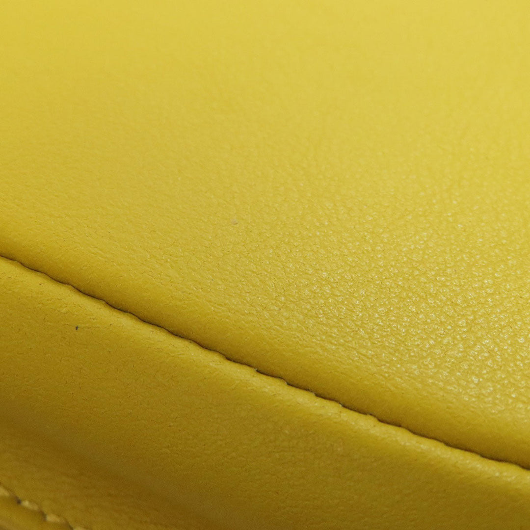 MAX MARA Shoulder Bag leather yellow logo Women Used Authentic