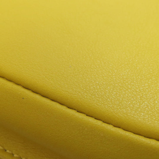 MAX MARA Shoulder Bag leather yellow logo Women Used Authentic