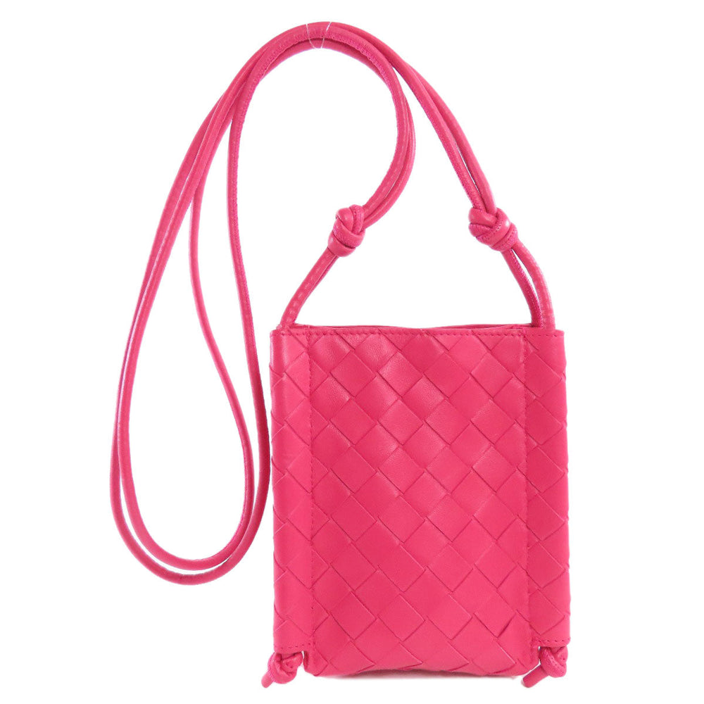 BOTTEGAVENETA Shoulder Bag Calfskin pink INTRECCIATO Women Used Authentic