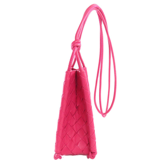 BOTTEGAVENETA Shoulder Bag Calfskin pink INTRECCIATO Women Used Authentic