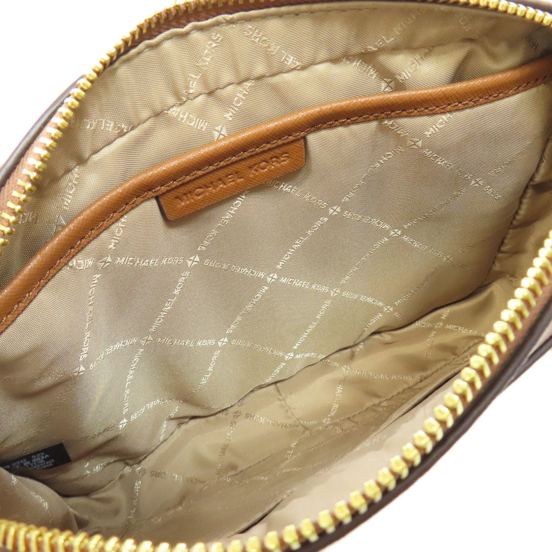 MICHAEL KORS Shoulder Bag PVC Brown logo Women Used Authentic