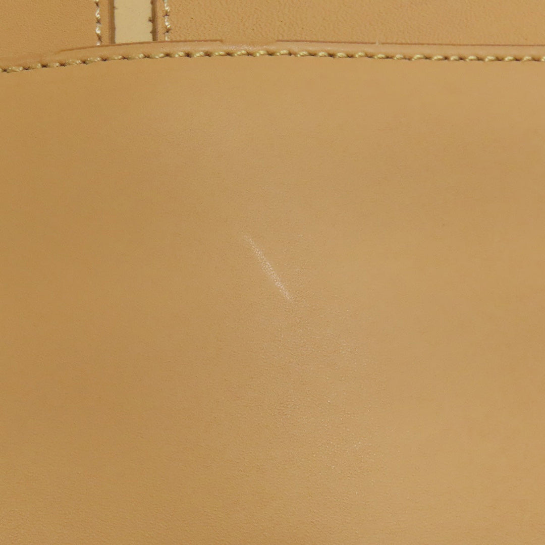 BURBERRY Shoulder Bag leather beige logo Women Used Authentic