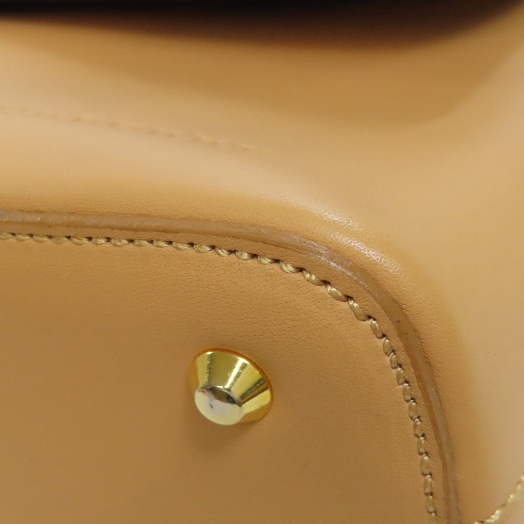 BURBERRY Shoulder Bag leather beige logo Women Used Authentic