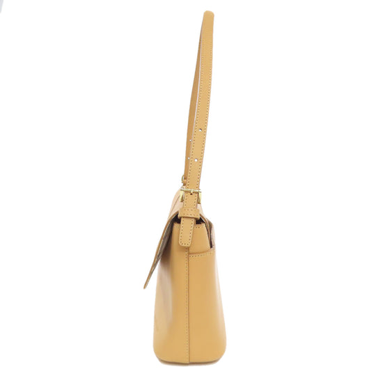 BURBERRY Shoulder Bag leather beige logo Women Used Authentic