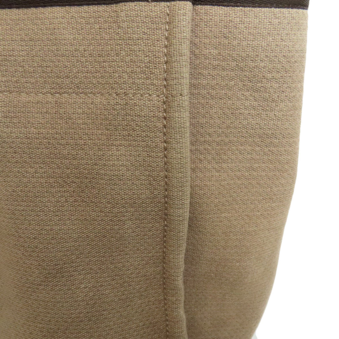 CHANEL Tote Bag canvas Brown DeauvilleGM 2WAY SilverMetal Women Used Authentic