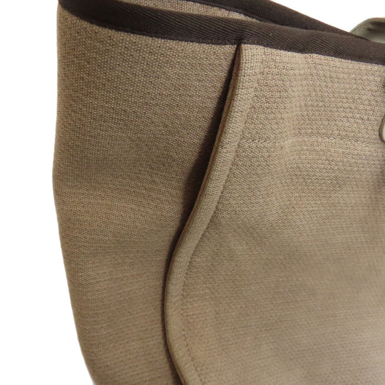 CHANEL Tote Bag canvas Brown DeauvilleGM 2WAY SilverMetal Women Used Authentic
