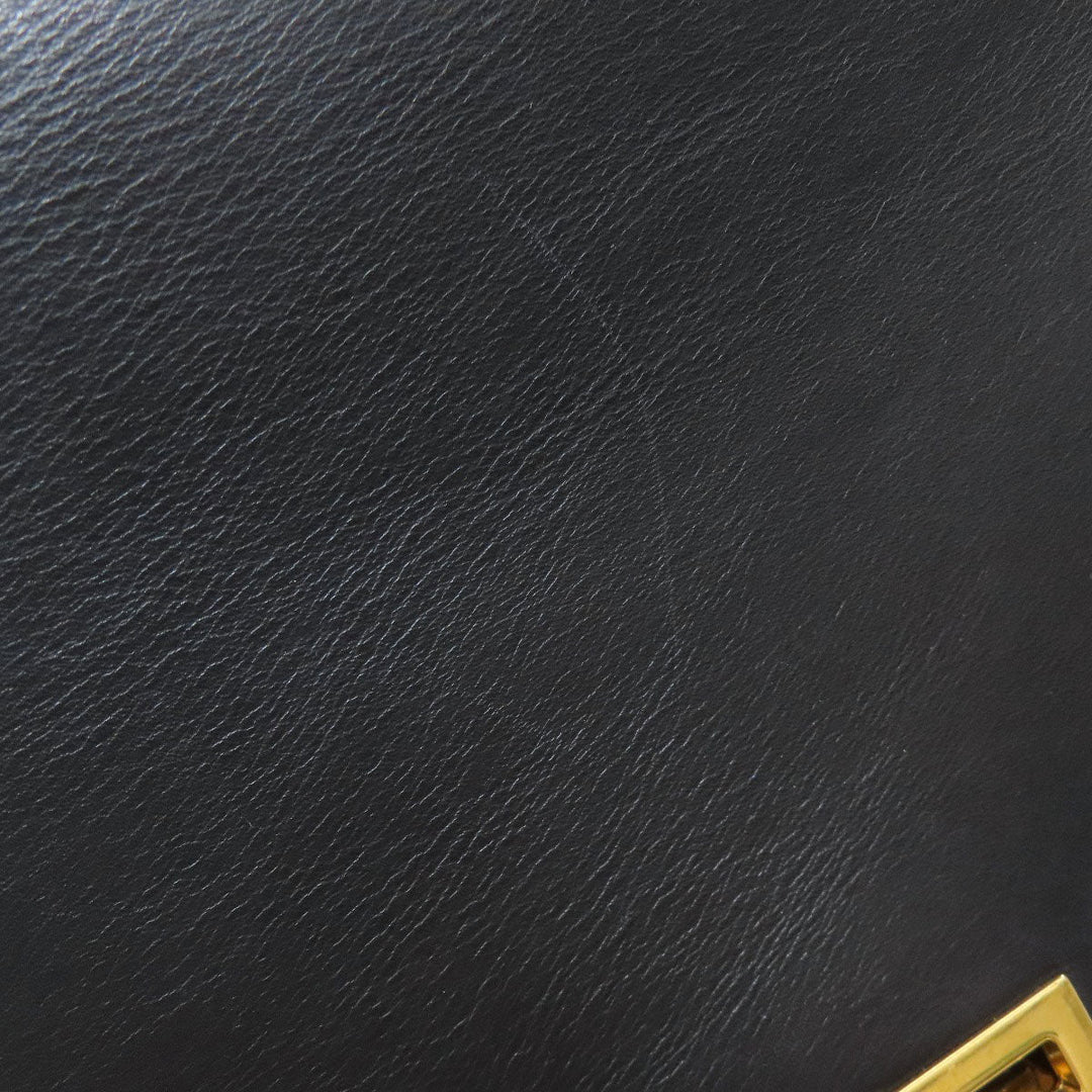 CELINE Handbag leather black Trapeze 2WAY Women Used Authentic