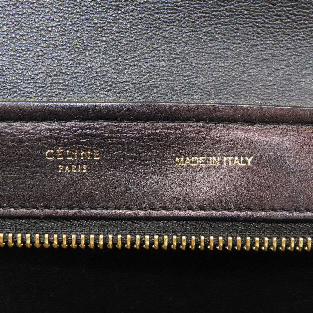 CELINE Handbag leather black Trapeze 2WAY Women Used Authentic