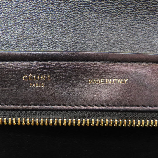 CELINE Handbag leather black Trapeze 2WAY Women Used Authentic