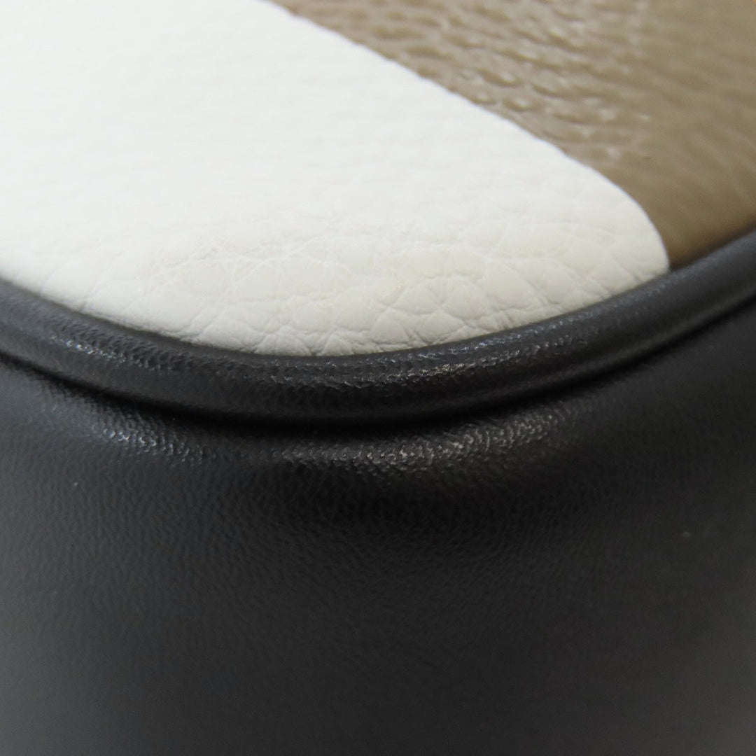 MICHAEL KORS Sling bag PVC white logo stripe Women Used Authentic
