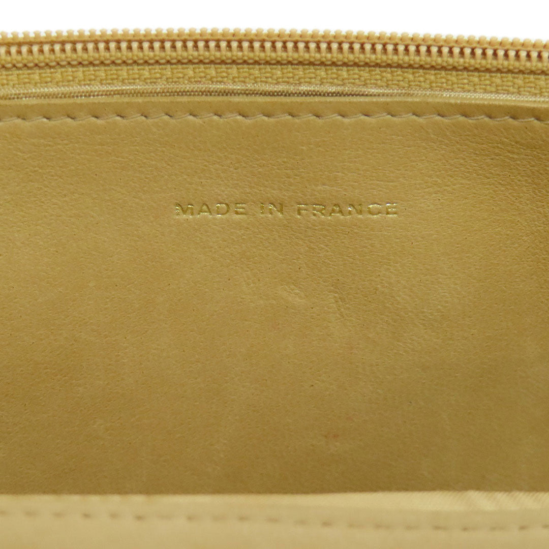 CHANEL Long Wallet Purse Grained Calfskin Skin yellow Chain Wallet COCO Mark Gold Metal