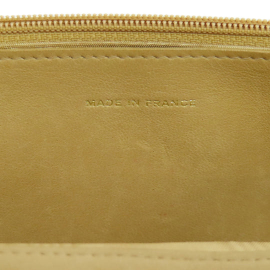 CHANEL Long Wallet Purse Grained Calfskin Skin yellow Chain Wallet COCO Mark Gold Metal