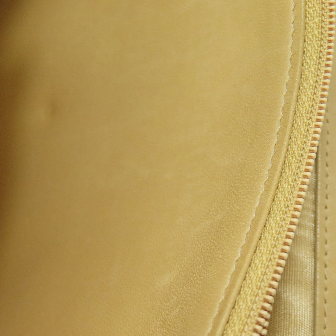 CHANEL Long Wallet Purse Grained Calfskin Skin yellow Chain Wallet COCO Mark Gold Metal