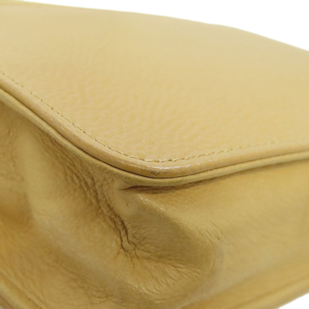 CHANEL Long Wallet Purse Grained Calfskin Skin yellow Chain Wallet COCO Mark Gold Metal