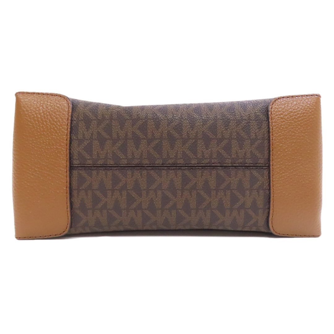 MICHAEL KORS Handbag PVC Brown MK Signature 2WAY Women Used Authentic