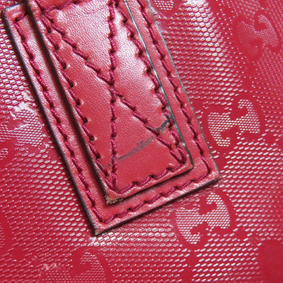 GUCCI Tote Bag 211138 PVC Red GG implementation Women Used Authentic