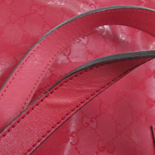 GUCCI Tote Bag 211138 PVC Red GG implementation Women Used Authentic