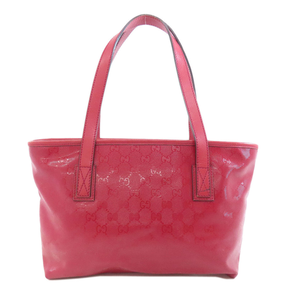 GUCCI Tote Bag 211138 PVC Red GG implementation Women Used Authentic