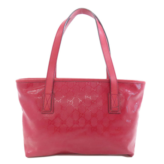GUCCI Tote Bag 211138 PVC Red GG implementation Women Used Authentic