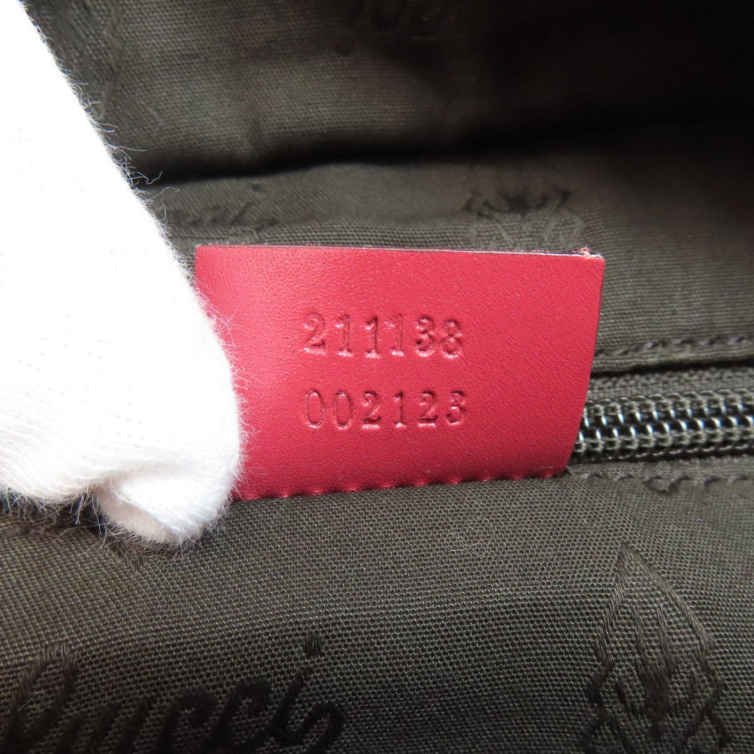GUCCI Tote Bag 211138 PVC Red GG implementation Women Used Authentic