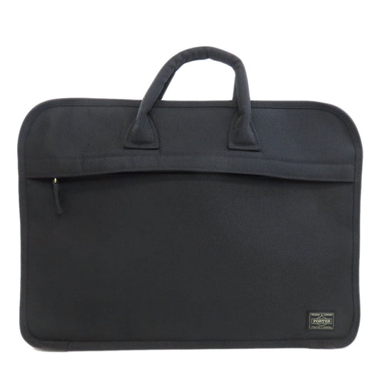 PORTER Tote Bag canvas black logo Women Used Authentic
