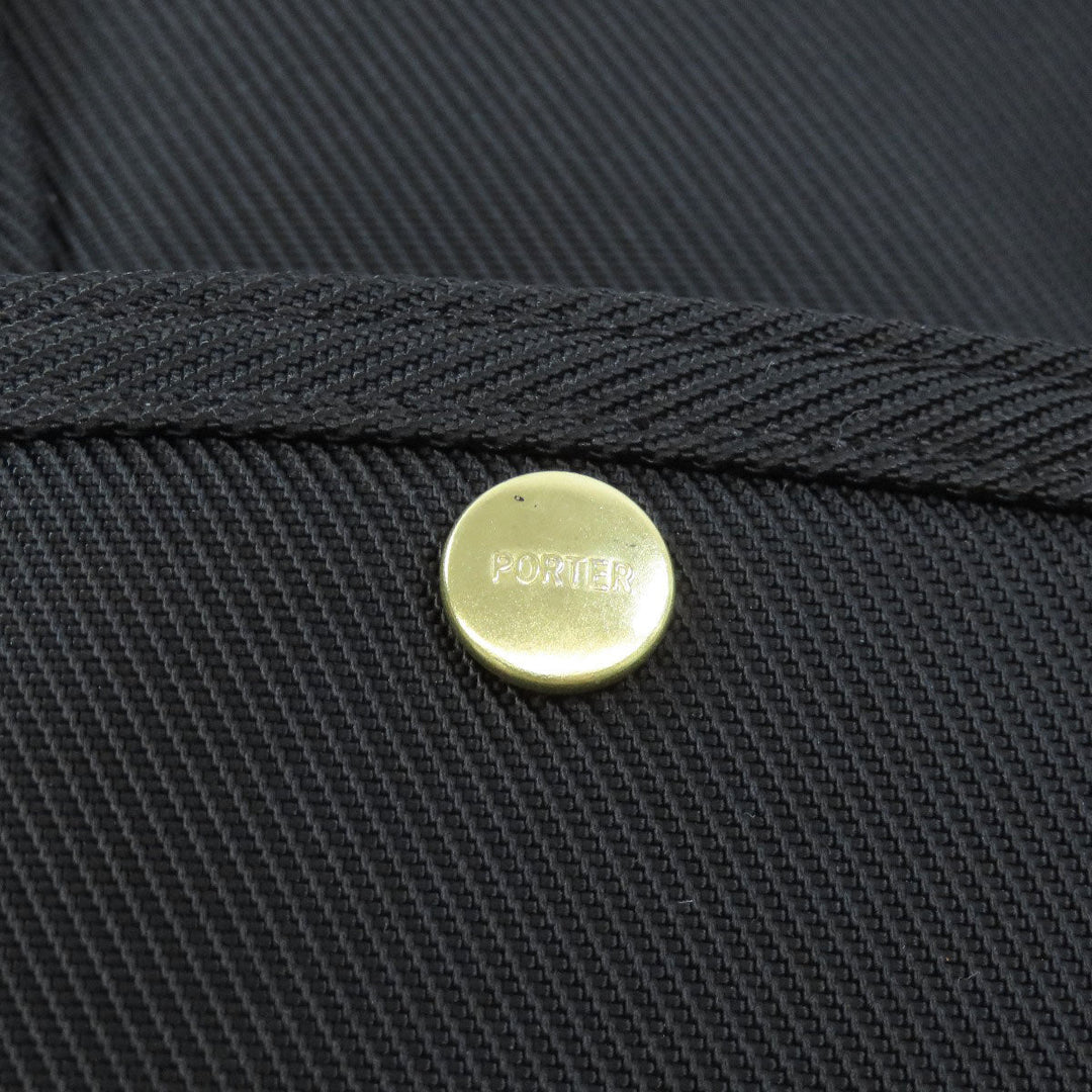 PORTER Tote Bag canvas black logo Women Used Authentic