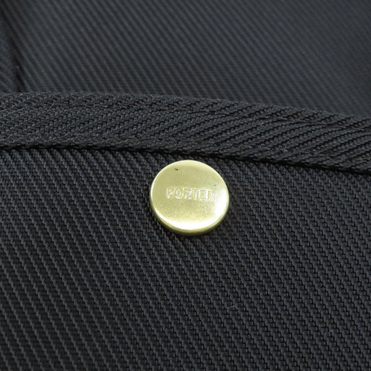PORTER Tote Bag canvas black logo Women Used Authentic
