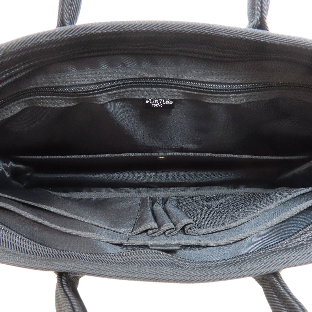 PORTER Tote Bag canvas black logo Women Used Authentic