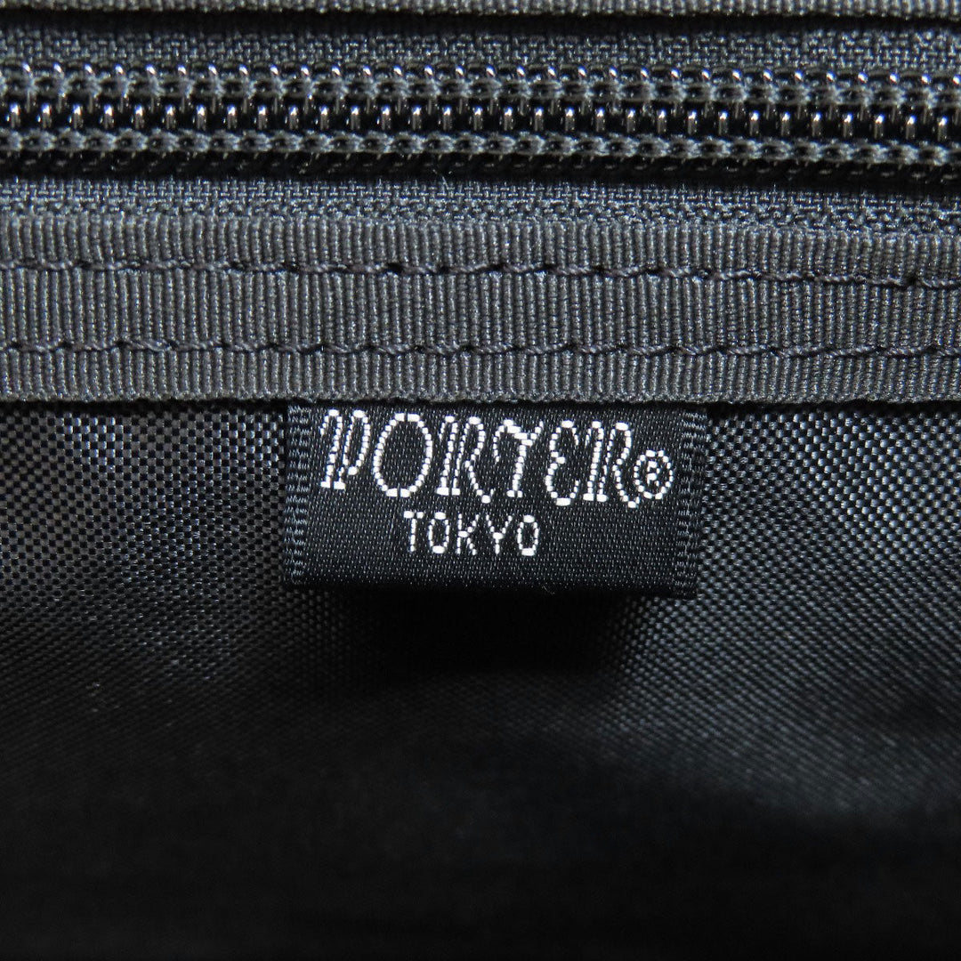 PORTER Tote Bag canvas black logo Women Used Authentic