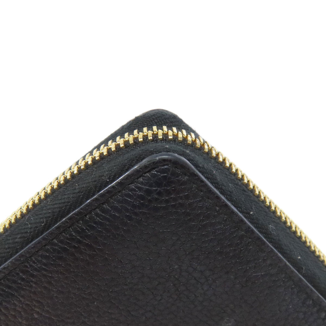 GUCCI Long Wallet Purse 570661 leather black Zumi Women Used Authentic