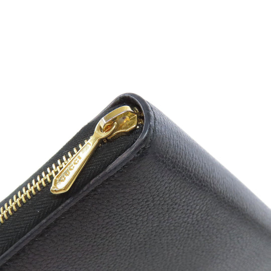GUCCI Long Wallet Purse 570661 leather black Zumi Women Used Authentic