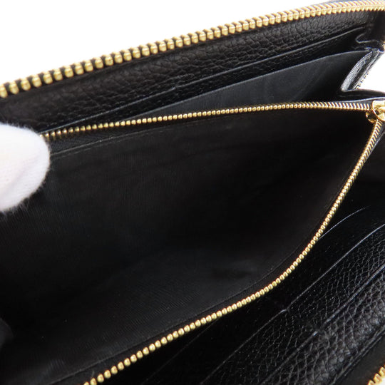 GUCCI Long Wallet Purse 570661 leather black Zumi Women Used Authentic