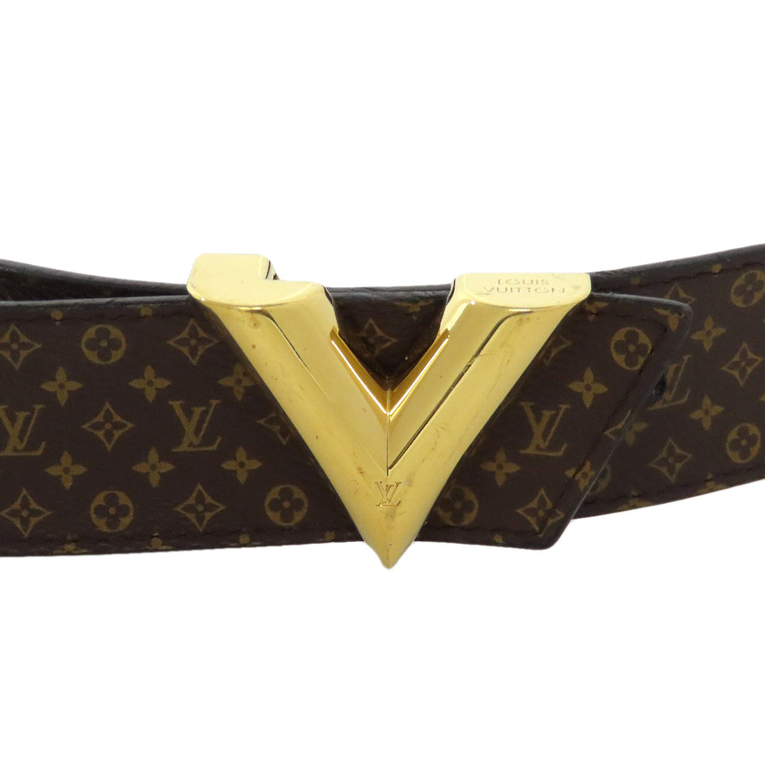 LOUIS VUITTON belt M9248 Monogram canvas Brown Essential V Women Used Authentic