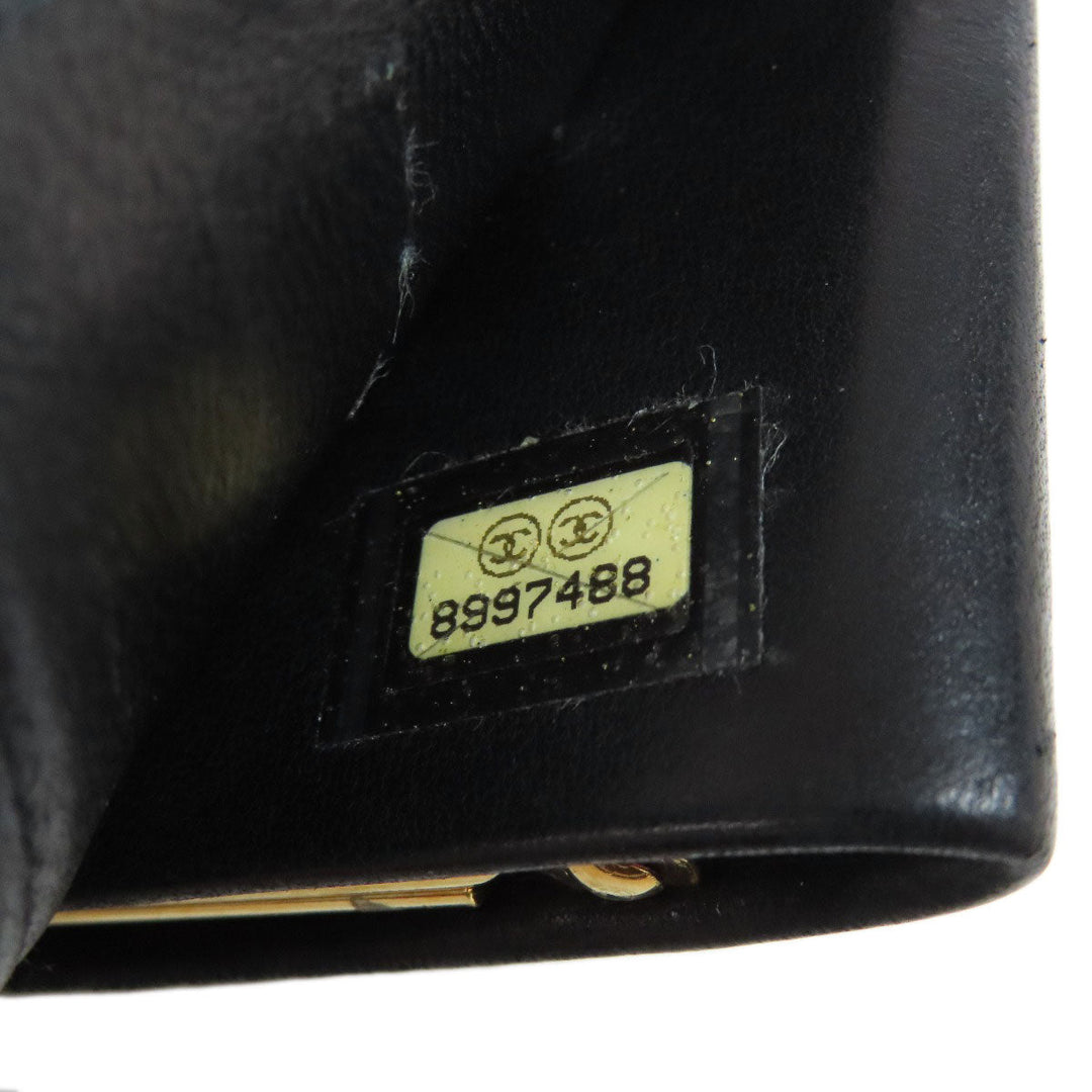 CHANEL Long Wallet Purse Grained Calfskin Skin black COCO Mark Gamaguchi Wallet Women Used Authentic