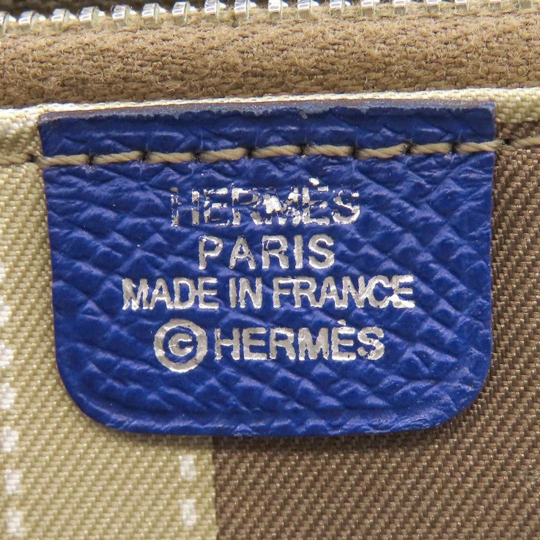 HERMES Long Wallet Purse Epsom blue Azap Silk in Long Women Used Authentic